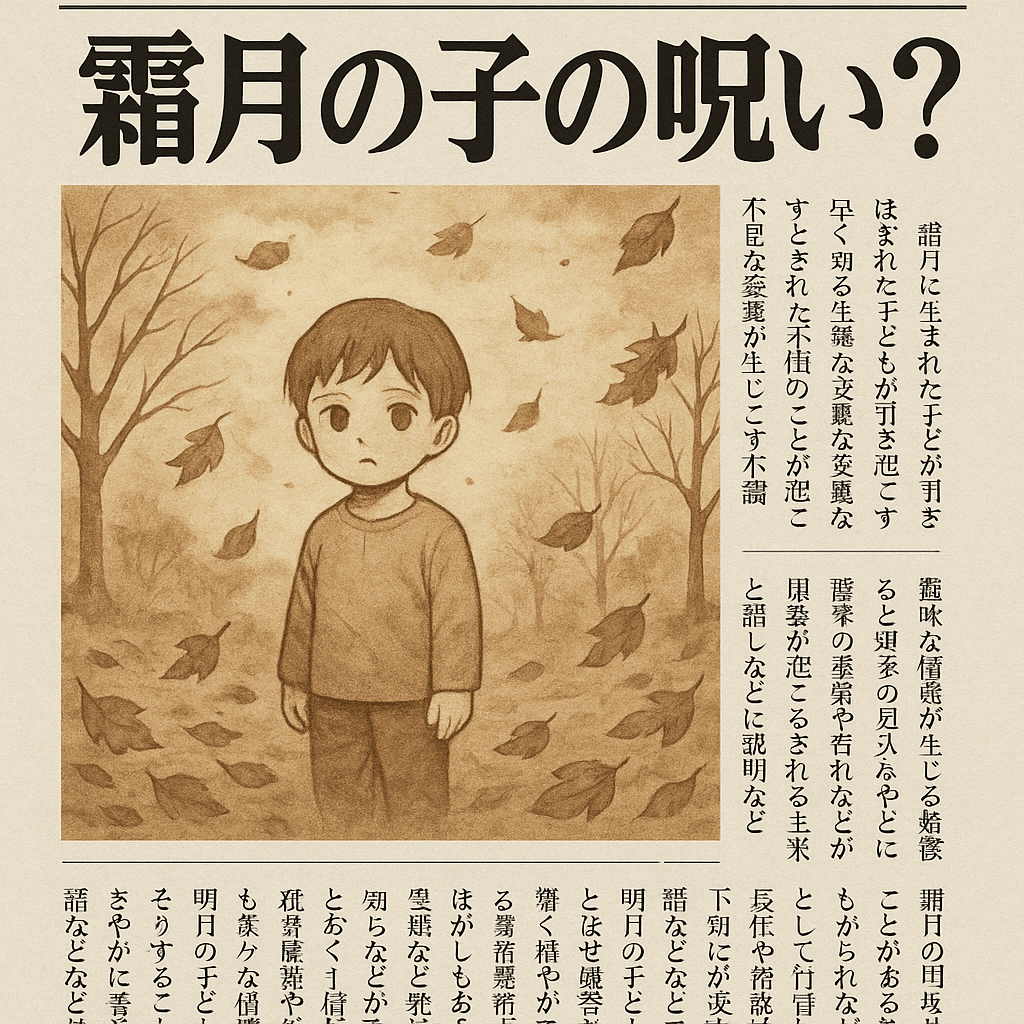 『霜月の子』の話題を取り上げたローカル新聞の一面。