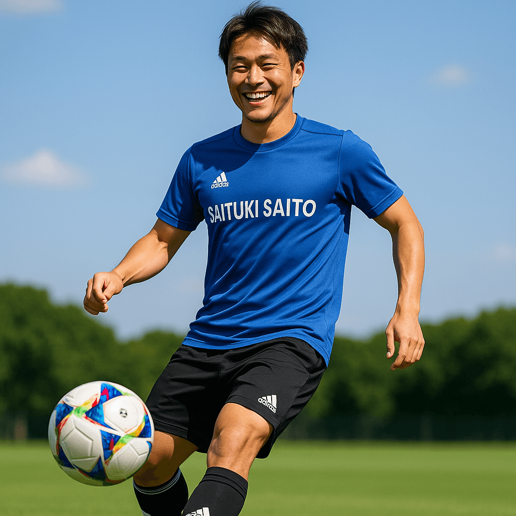 リハビリを終えた齊藤未月選手が元気にトレーニングをしている姿を捉えた写真。